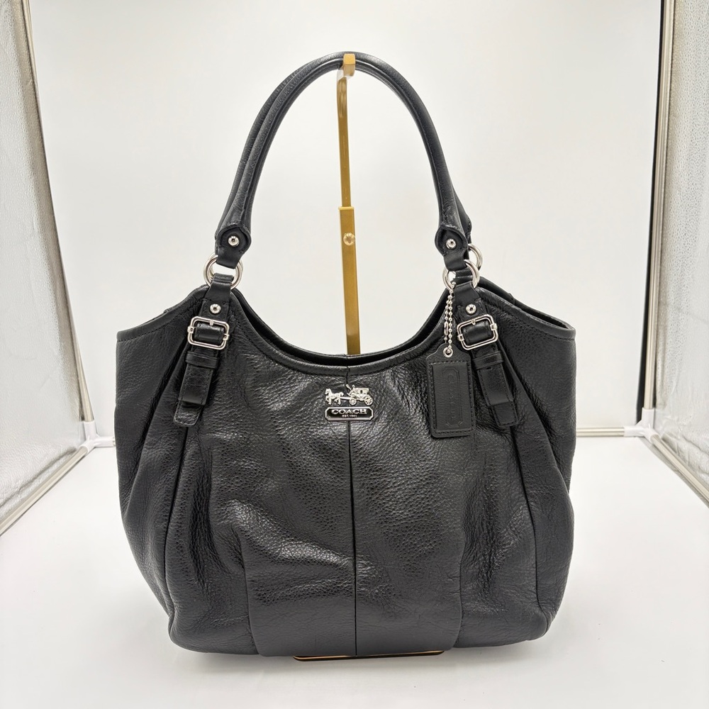 Vintage Y2K Coach Abigail Black Leather Silver Buckle Shoulder Bag Purse 18612